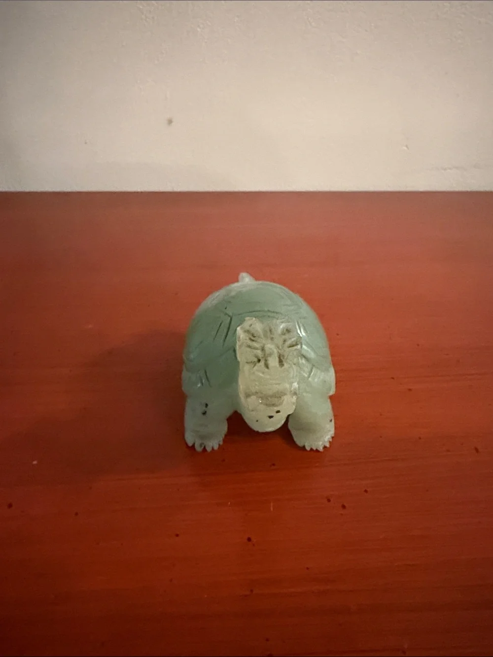 Vintage Hand-carved translucent green nephrite jade turtle figurine
